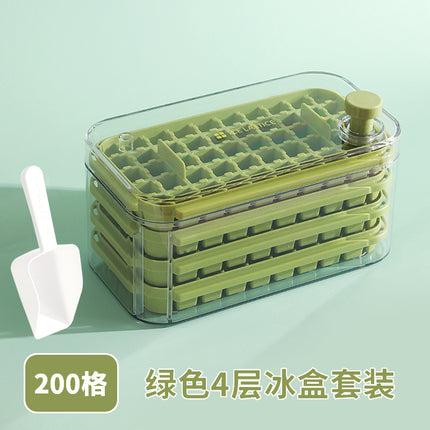 Ice Cube Mold Food Grade Household Pressed Ice Tray Large Capacity Ice Cube Storage Box Refrigerator Homemade Frozen Ice Artifact