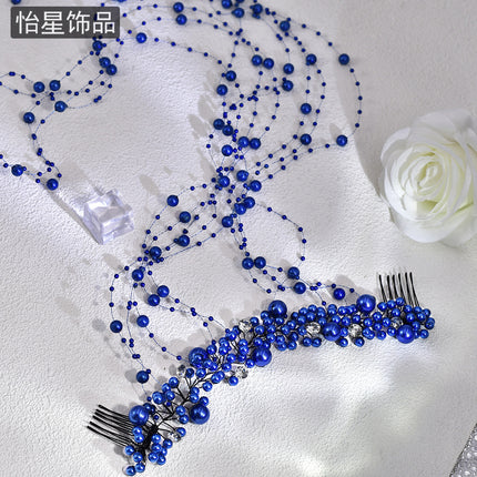 Yixing New Chinese Style National Style Advanced Edge Clip Hair Accessories Traceless Edge Clip Blue Rhinestone Atmospheric Tassel A230