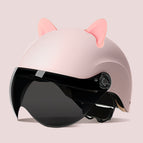 One size fits all / Summer helmet scrub powder + summer helmet sunscreen glasses + accessories (rabbit ears pink)