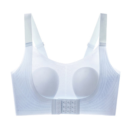 Summer Ultra-Thin Front-Closure Seamless Jelly Bunny Ear Cup Bra for Women with Large Busts, Minimizing and Gathering, Anti-Sagging Bra for Women