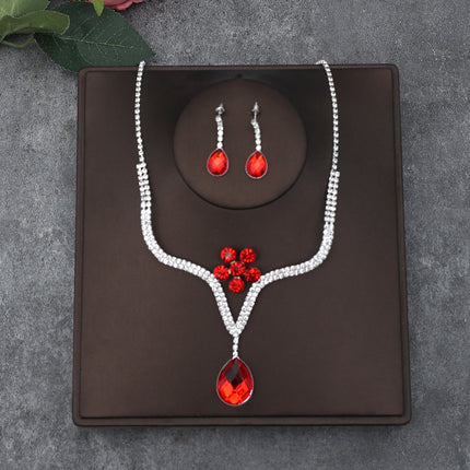 Korean Bride Necklace Earrings Two-piece Decorations Wedding Yarn Wedding Jewelry Wedding Accessories Dance Studio