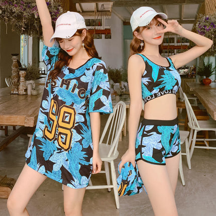 2026 New Style Two-Piece Conservative Tummy-Concealing Slimming Square-Leg Sports Student Plus-Size Hot Spring Swimwear