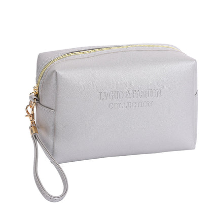 New Cross Pattern Pu Leather Cosmetic Bag Waterproof Storage Toiletry Bag Portable Multi-Functional Skin Care Product Storage Cosmetic Bag