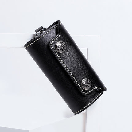Genuine Leather Universal Key Case Advanced Sense Vegetable Tanned Leather Key Storage Bag Multifunctional Large Capacity Hanging Waist Key Case