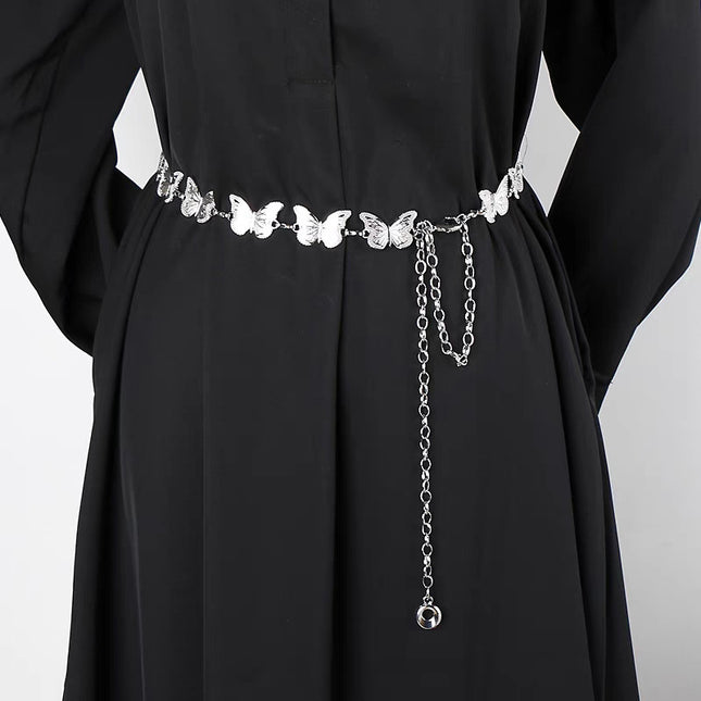 Butterfly waist chain accessories niche design Belt metal chain Korean style jk uniform accessories ins All-match Fashion Wholesale