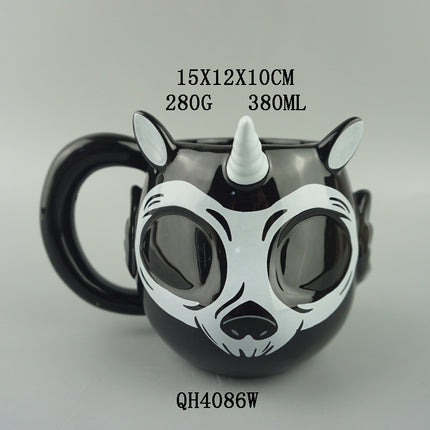 Factory Amazon popular Unicorn ceramic coffee cup funny Halloween cartoon mug student cute gift