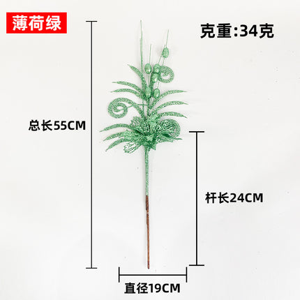Cross-border sheep Christmas tree corner hollow gold pink flower berry insert simulation beauty leaf Christmas ball gold pink flower ornament