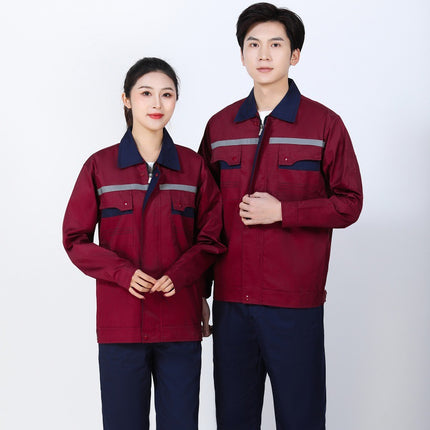 Polyester-Cotton Work Clothes, Summer Long and Short-Sleeved Suits, Work Uniforms, Labor Protection Clothing, Machine Repair Workshop Clothing, Wholesale Summer Professional Clothing