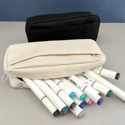 Double-Layer Large-Capacity Oxford Cloth Pencil Case Blank Pencil Case Primary School Student Pencil Case DIY Stationery Bag