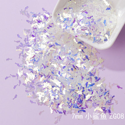 Flash purple nail art sequins stage makeup material diy slime filling glue UV glue mobile phone case small accessories