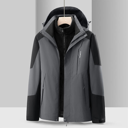 Special Price School Group Clothing Disassembly Outdoor Jacket Autumn and Winter Waterproof Couple Three-In-One Hooded Sports Mountaineering Clothing