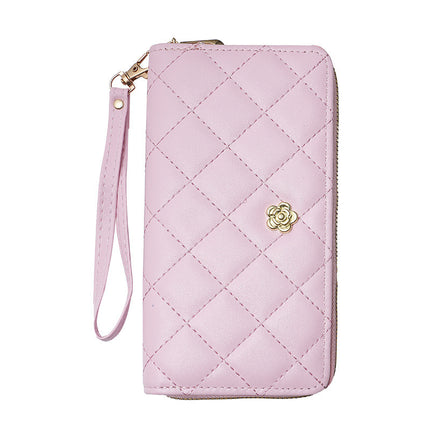 New European and American Light Luxury Fresh Small Fragrance Women's Wrist Wallet Card Holder Multi-Card Slot Women's Cross-Border Mobile Phone Bag