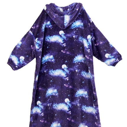 Cross-border Hot Sale Wholesale plus size Women Pajamas Flannel Hooded Starry Night Gown dress Pullover Home Clothes