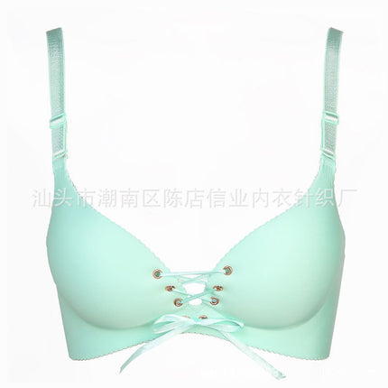 Pull B one-piece seamless no steel ring smooth red life year underwear gathered adjustment bra thin direct sales