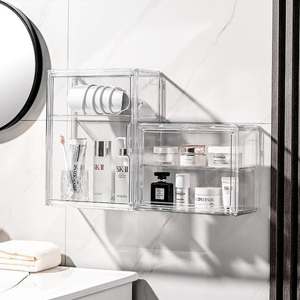 Multifunctional Wall-Mountable and Stackable Magnetic Suction Figure Blind Box High-Transparent Display Cabinet Cosmetics Dust-Proof Storage Box