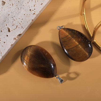 Stall supply natural stone agate pendant opal flat water drop necklace pendant fashion men's and women's jewelry manufacturers wholesale