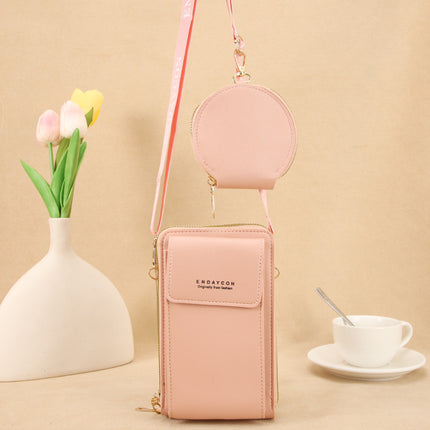 Cross-Border Two-Piece Mobile Phone Bag for Women, Small Diagonal Cross-Body, Versatile, Multi-Functional, Cute, Vertical Shoulder Bag for Mobile Phone
