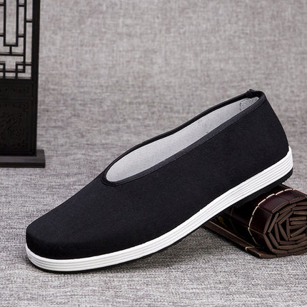 Wholesale New Spring and Autumn Casual Old Beijing Round Mouth Cloth Shoes Men's Slip-on Breathable Single Shoes Middle-aged and Elderly Motoring Shoes