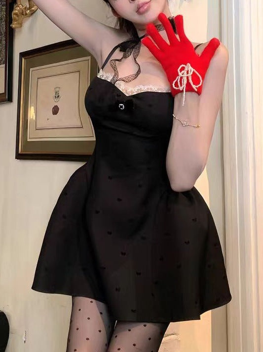 Swan er French dress Women's 2025 Early Spring New Sexy Backless Slip Skirt A- line Skirt Waist Skirt