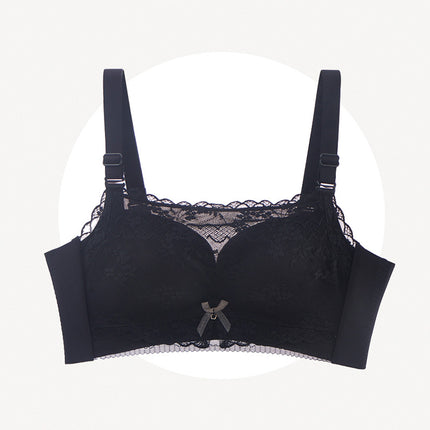 High-end Lace Underwear No Steel Ring No Side Bone Tourmaline Massage Cup Tube Top-up Anti-light Adjustable Bra