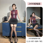Yangmei purple [top + skirt + badge + t pants] / One Size
