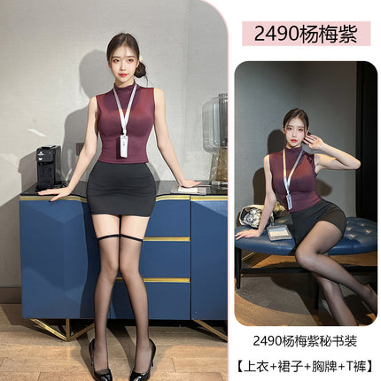 Pxfs Sexy Intimates Pure Secretary Hip Skirt Stewardess Uniform No Need to Take Off Qqny Sexy Intimates Fun Female Abstinence System 2490