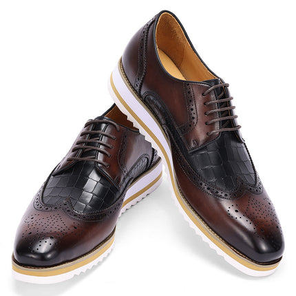 [First layer of cowhide] one-step handsome wedding shoes men's high-end business leather shoes men's British-style leather men's leather shoes
