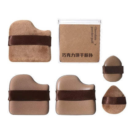 Chocolate Biscuit Powder Puff Cushion Flocking Mini Thumb Concealer for Sunburn, Dual-Use for Dry and Wet, Non-Absorbent Loose Powder