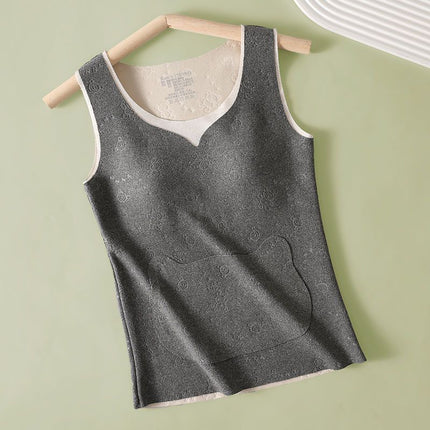 Cross-Border Foreign Trade Popular Girls' Velvet Vest Inner Wear Seamless Vest Student Warm Base Underwear Winter