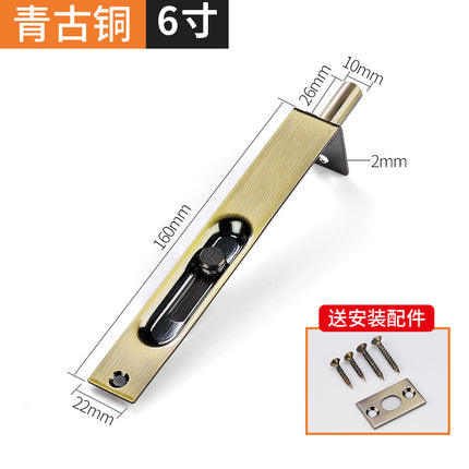 Wooden door ground bolt stainless steel up and down concealed old-fashioned door bolt door security door mother door world ground bolt lock