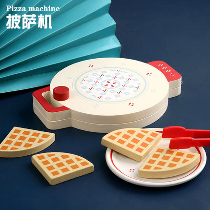 Wooden Toy Children's Play Toy Kitchen Bread Machine Coffee Machine Stirring Solid Wood Girl Baby Breakfast