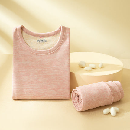 Cotton Wool Silk Derong Ab Side Men's and Women's Couple Thermal Underwear Set Heating Autumn Clothes and Pants Set Plus