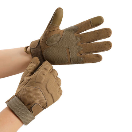 Tactical Gloves Men's Outdoor Sports Rock Climbing Training Military Fan Riding Motorcycle Full Finger Touch Screen Protection Non-slip and Durable