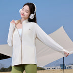(f945) [stand collar hoodless women's style] beige / M ( 45-60kg )