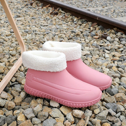 New Japanese Style Simple Short Rain Boots Women's Summer Waterproof Non-Slip Rain Boots Thick Bottom Cyber Popular Fashion Wear-Resistant Rubber Shoes Water Boots