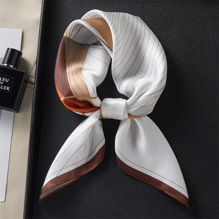 100% Mulberry Silk Silk Scarf 65x 65 Medium Square Scarf Women's Spring and Autumn Matching Shirt Neck Protection Scarf Decorative Thin