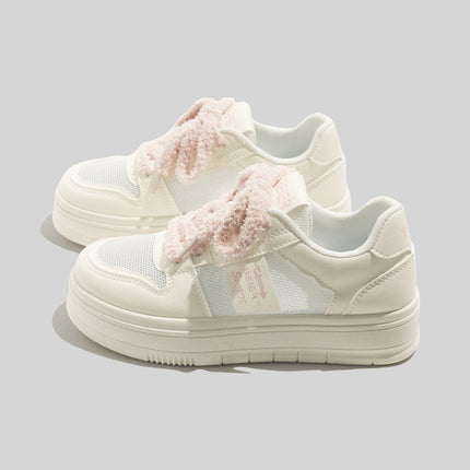 2026 Spring/Summer New White Sneakers Korean Style Ins Female Students Thick-Soled Height-Increasing Sports Sneakers Fashionable Casual Shoes