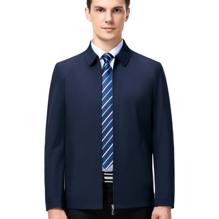 Spring and Autumn Men's Dad Jacket for Middle-aged and Elderly Business Casual Jacket Jacket Lel Men's Father Jacket