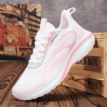 2025 new flying woven shoes breathing foot chip magnetic shock massage sports men's functional breathable fitness running shoes women