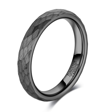 in stock a generation of 4 6 8 mm wide men's and women's plated black hammer tungsten steel ring