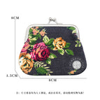 Medium 8cm lined black rose bag