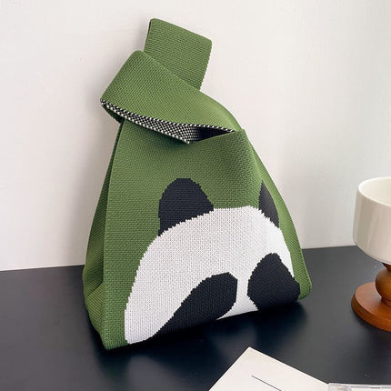 National Treasure Series Panda Knitted Bag Cute Tote Bag Panda Travel Souvenir 2023 New National Trend Bag