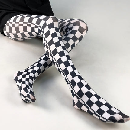 Cross-border thin printed pantyhose spring and autumn versatile butterfly wild abstract retro stockings women's socks anti-snagging wholesale