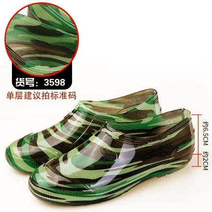 Men's Low-Cut White Water Shoes for Food, Spring and Autumn Rain Shoes, Kitchen Non-Slip Shoes, Waterproof Rubber Shoes, Work Shoes, Rubber Shoes