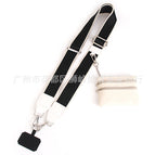 Disassembled apricot edge black - white leather and silver buckle
