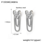 F1595-steel color earrings