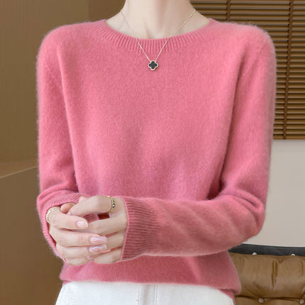 One-Line Ready-To-Wear Round Neck Wool Sweater Seamless Stereo Knitted 100% Wool Zero-Touch Autumn and Winter Seamless Base Sweater