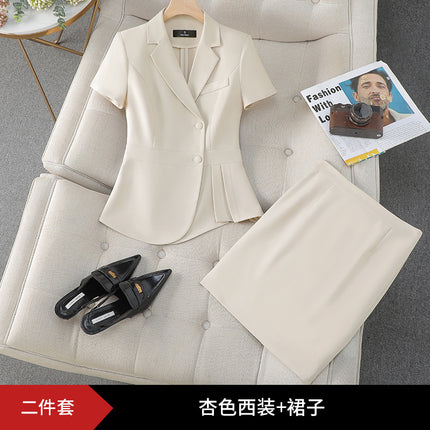 Formal wear women's suit suit fashionable elegant high-end business wear goddess style summer suit hotel front desk work clothes