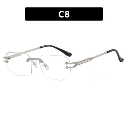 Irregular Frameless Edge-Cut Sunglasses 2024 New Style Personalized Fashion Sunglasses Street Style Trendy Sunglasses for Women