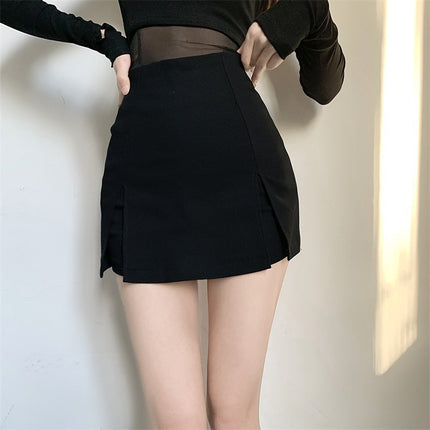 Waist Bag Hot Girl A- Line Skirt Culottes Women's Summer Half-length Sexy Hot Pants Style High Sweet Hot Hip Super Shorts Casual Split